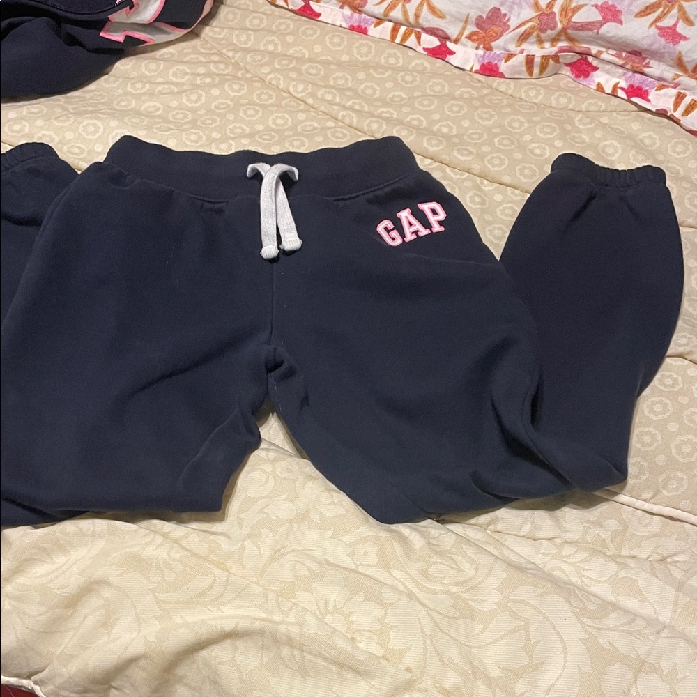 GAP Kids Dark Blue Joggers with Pink Logo